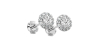 Boucles d'Oreilles en Or blanc 18 carats avec Halo Diamant Rond
