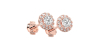Boucles d'Oreilles en Or rose 18 carats avec Halo Diamant Rond