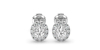 Boucles d'Oreilles en Or blanc  avec Halo Diamant Ovale