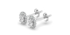 Boucles d'Oreilles en Or blanc avec Halo Diamant Ovale