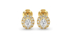 Boucles d'Oreilles en Or jaune avec Halo Diamant Ovale