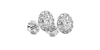 Boucles d'Oreilles en Or blanc avec Halo Diamant Ovale