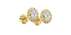 Boucles d'Oreilles en Or jaune avec Halo Diamant Ovale