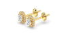 Boucles d'Oreilles en Or jaune avec Halo Diamant Ovale