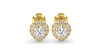 Boucles d'Oreilles Halo Poire en or jaune Giulia avec Diamant Central