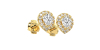 Boucles d'Oreilles Halo Poire en or jaune Giulia avec Diamant Central
