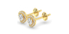 Boucles d'Oreilles Halo Poire en or jaune Giulia avec Diamant Central