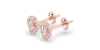 Boucles d'Oreilles Halo Poire en or rose Giulia avec Diamant Central