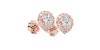 Boucles d'Oreilles Halo Poire en or rose Giulia avec Diamant Central