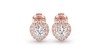 Boucles d'Oreilles Halo Poire en or rose Giulia avec Diamant Central