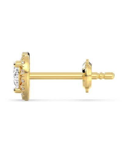 Boucles d'Oreilles Halo Poire en or jaune Giulia avec Diamant Central