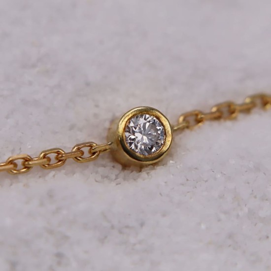 Bracelet en maille forçat en or jaune ou en or blanc avec diamant