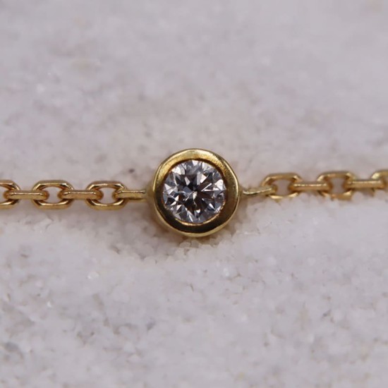 Bracelet en maille forçat en or jaune ou en or blanc avec diamant