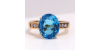 Bague Topaze Diamants agrémentée de six diamants scintillants