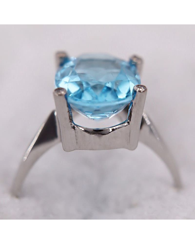 Bague Topaze Diamants entourée de quatre petits diamants pour Femme
