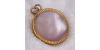 Pendentif Disque Lapidé Nacre Rose pour Femme