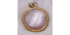 Pendentif Disque Lapidé Nacre Rose pour Femme