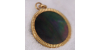 Pendentif Disque Lapidé en Nacre Grise pour Femme