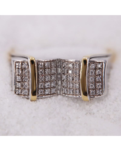Bague bi-color Jaune et Blanc ornée de Diamants pour Femme