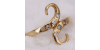 Bague en Or Jaune en forme de S ou de serpent ornée d'un diamant