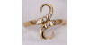 Bague en Or Jaune en forme de S ou de serpent ornée d'un diamant