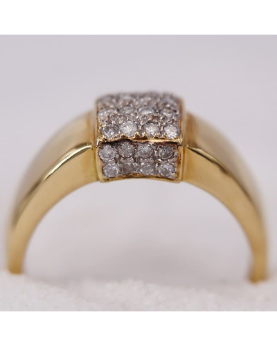 Bague en Or Jaune ornée d'un pavage de diamants pour Femme