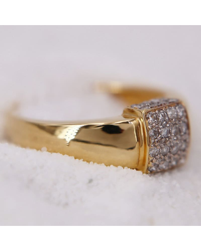 Bague en Or Jaune ornée d'un pavage de diamants pour Femme
