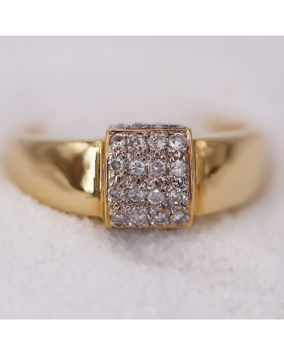 Bague en Or Jaune ornée d'un pavage de diamants pour Femme