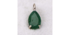 Pendentif en Or Blanc avec une Émeraude en forme de poire