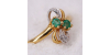 Bague en Or Jaune agrémentée de deux Émeraudes pour Femme