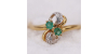 Bague en Or Jaune agrémentée de deux Émeraudes pour Femme