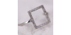 Bague Carrée en Or Blanc sertie d'Oxydes pour Femme