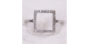 Bague Carrée en Or Blanc sertie d'Oxydes pour Femme