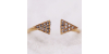 Bague Ouverte en Or Jaune ornée de petits triangles sertis d'oxydes