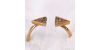Bague Ouverte en Or Jaune ornée de petits triangles sertis d'oxydes