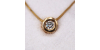 Collier en Or Jaune 18 carats avec pendentif diamant serti clos