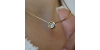 Collier en Or Jaune 18 carats avec pendentif diamant serti clos