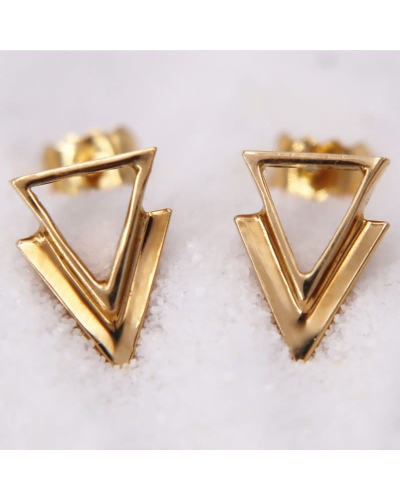 Boucles d'oreilles en OR jaune en forme de Triangle
