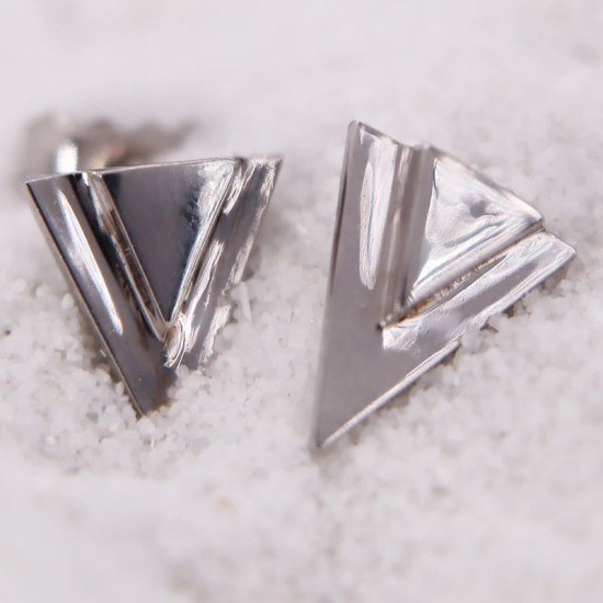 Boucles d'oreilles Triangle en or blanc