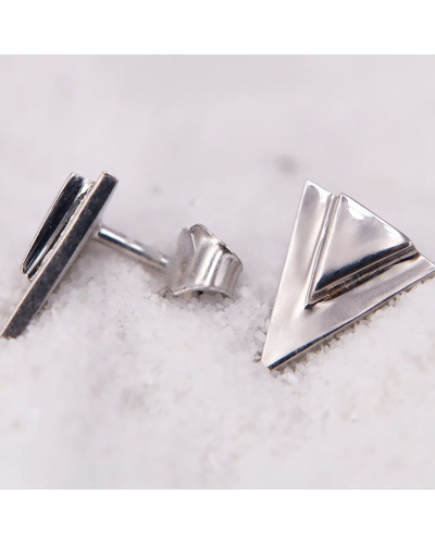 Boucles d'oreilles Triangle en or blanc