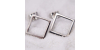 Boucles d'oreilles carrées en or blanc