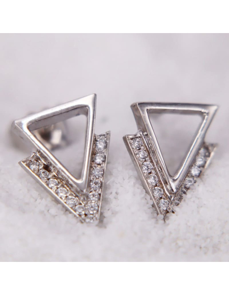 Boucles d'oreilles Triangle en Or Blanc pour Femme