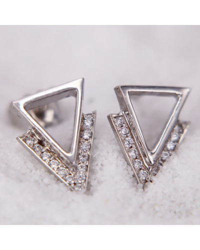 Boucles d'oreilles Triangle en Or Blanc pour Femme