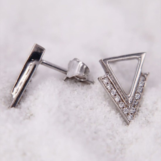 Boucles d'oreilles Triangle en Or Blanc pour Femme