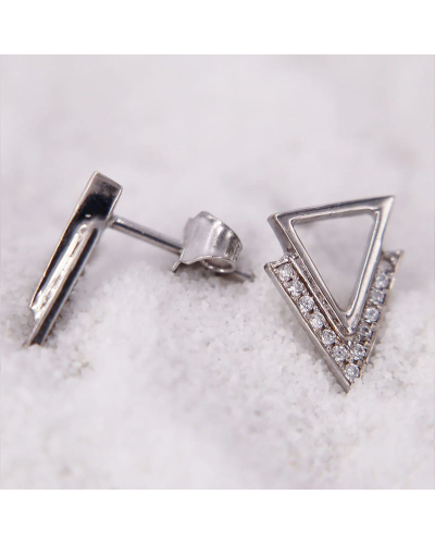 Boucles d'oreilles Triangle en Or Blanc pour Femme