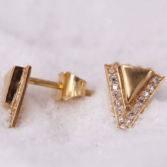Boucles d'oreilles Triangle en Or pour Femme