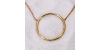 Collier en Or Jaune avec Pendentif Rond Ouvert pour Femme
