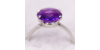 Bague Améthyste - Solitaire en Or Blanc avec une Améthyste pour Femme