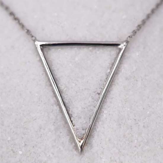 Collier Triangle en Or Blanc pour Femme
