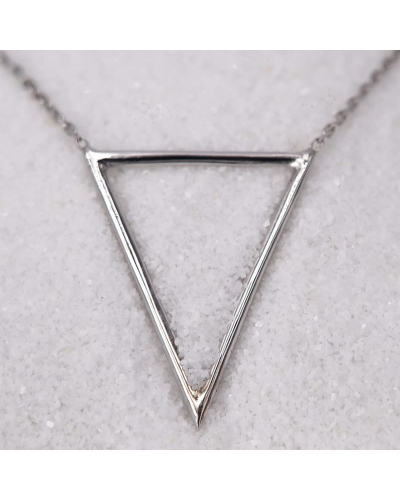 Collier Triangle en Or Blanc pour Femme